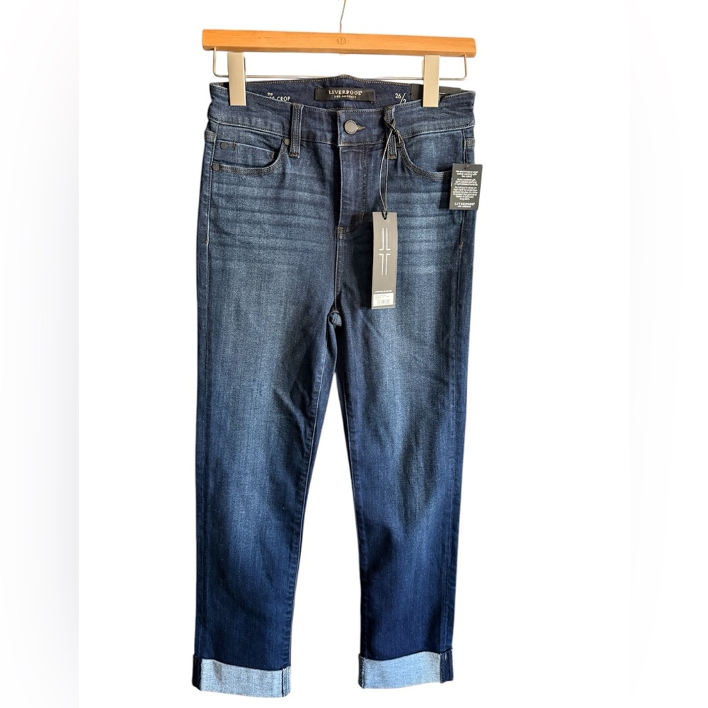 Liverpool Denim High-Rise Crop Cuffed Jeans Size 26/2 NWT